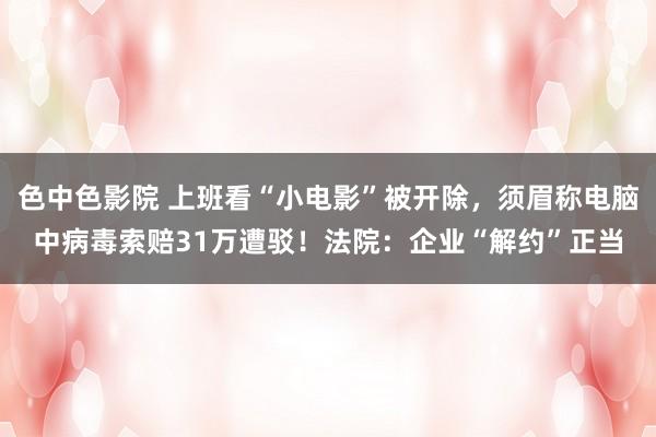 色中色影院 上班看“小电影”被开除，须眉称电脑中病毒索赔31万遭驳！法院：企业“解约”正当