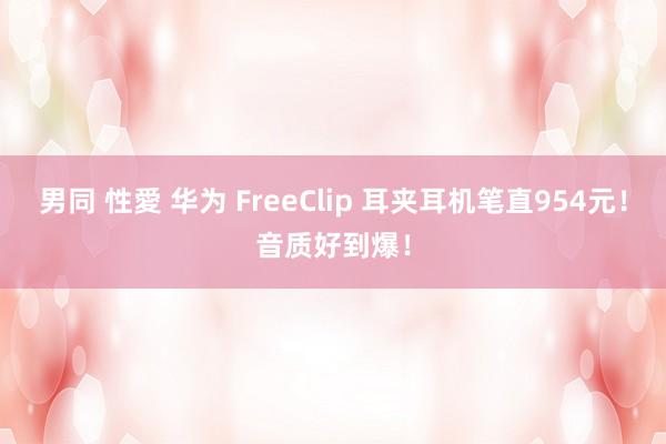 男同 性愛 华为 FreeClip 耳夹耳机笔直954元！音质好到爆！