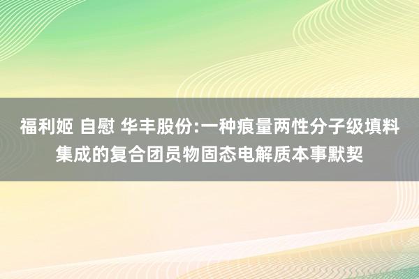 福利姬 自慰 华丰股份:一种痕量两性分子级填料集成的复合团员物固态电解质本事默契